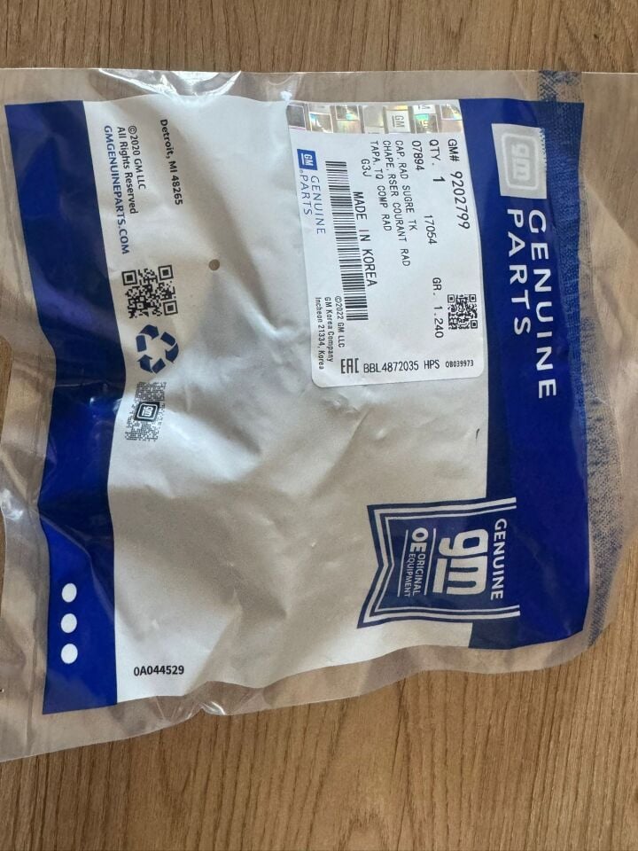 Opel Astra H Vectra C Corsa D Radyatör Yedek Su Depo Kapağı Gm Orjinal 9202799