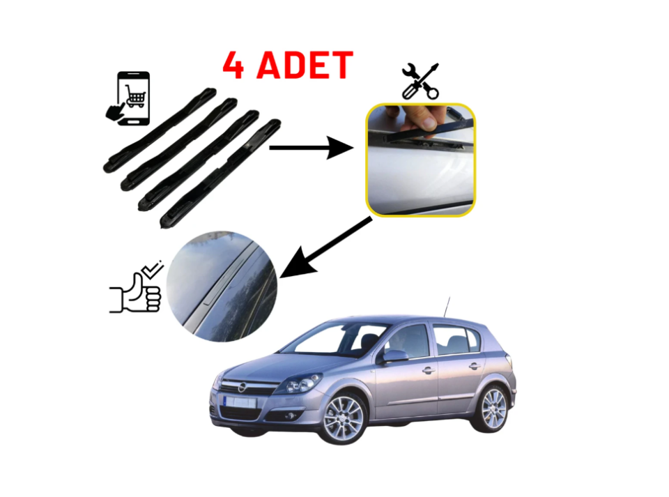 YERLİ 5187915 | Opel Astra H Tavan Çıtası Oluk Kapağı Ön / Arka Takım